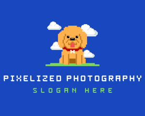 Pixelated Puppy Dog logo design