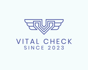 Wings Aviation Letter V  logo design