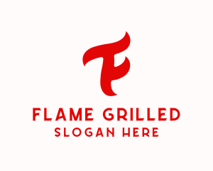 Commercial Flame Letter F logo design