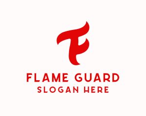 Commercial Flame Letter F logo design