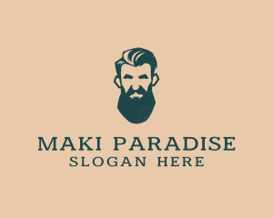 Beard Man Barber logo design