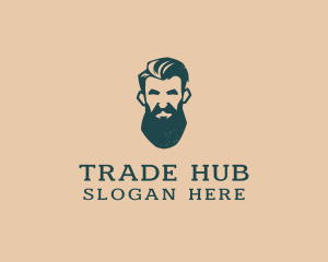 Beard Man Barber logo design