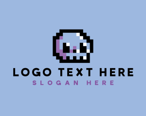 Skull Pixel Retro logo