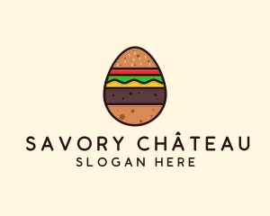 Burger Sandwich Egg logo design