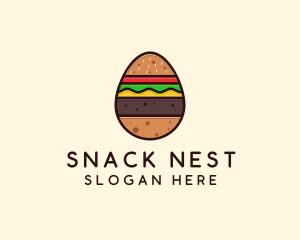 Burger Sandwich Egg logo design