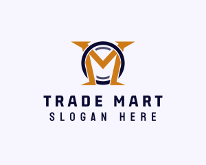 Finance Trade Letter M logo design