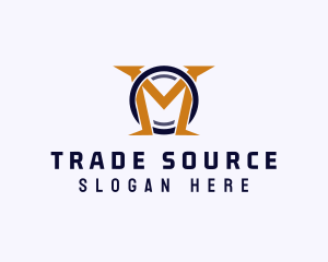 Finance Trade Letter M logo design