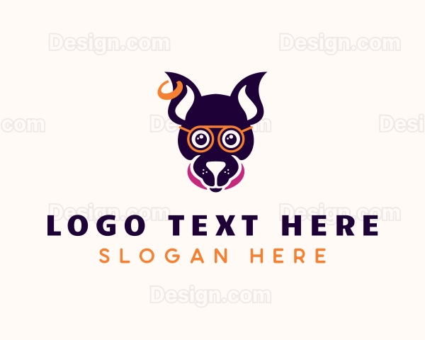 Hipster Dog Pet Grooming Logo