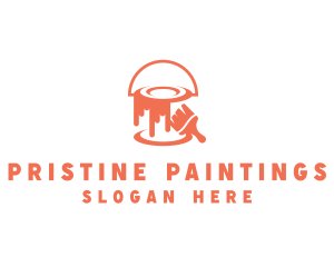 Wet Paint Acrylic Brush logo design