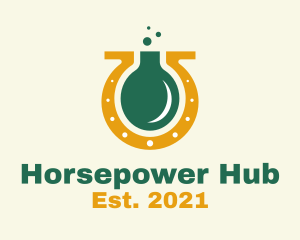 Lucky Horseshoe Flask logo design