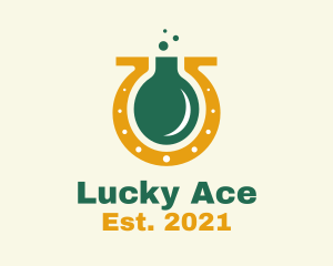 Lucky Horseshoe Flask logo design