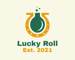 Lucky Horseshoe Flask logo design