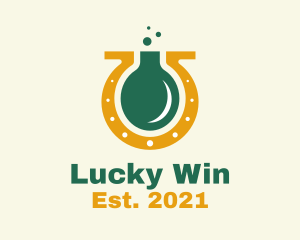 Lucky Horseshoe Flask logo design