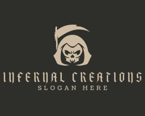 Grim Reaper Skull logo design