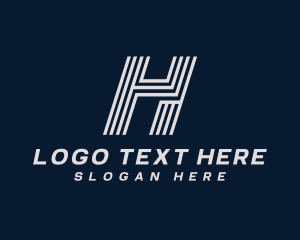 Creative Stripes Letter H Logo