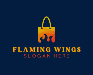 Flame Shopping Bag logo design