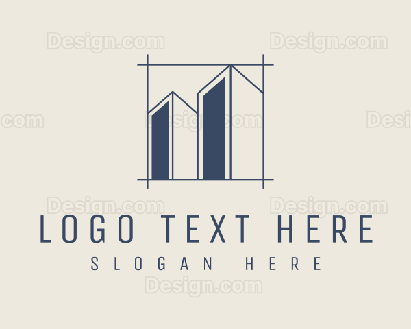 Minimalist Building Blueprint Logo