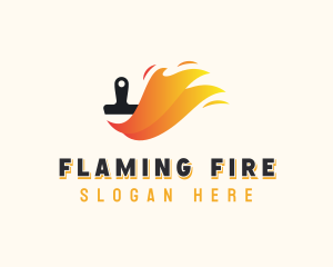 Paint Flame Paintbrush logo