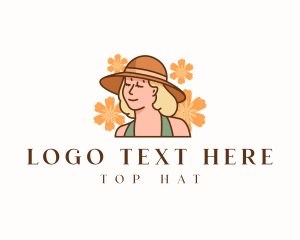 Flower Woman Hat logo design