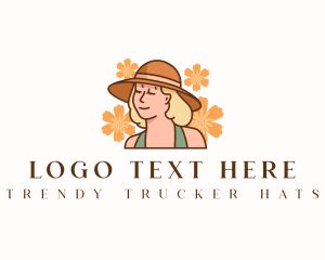 Flower Woman Hat logo design