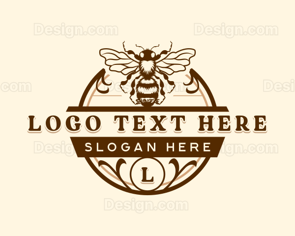 Bee Honey Apiary Logo