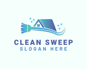 Home Broomstick Cleaner logo design