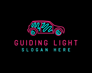 Neon Light Automobile logo design