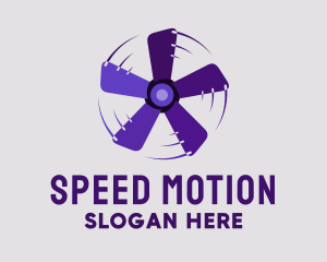 Rotating Purple Fan logo design