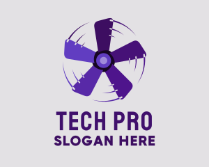 Rotating Purple Fan logo design