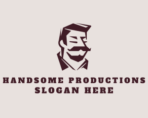 Retro Mustache Gentleman logo
