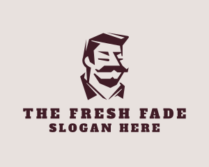 Retro Mustache Gentleman logo design