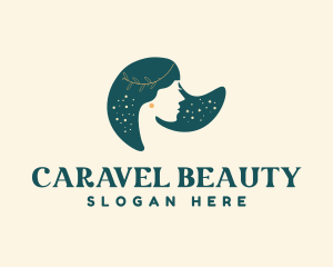 Luxury Woman Hair Beauty logo design