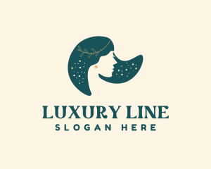 Luxury Woman Hair Beauty logo design