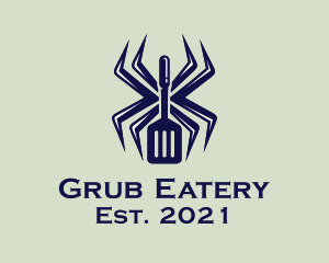 Blue Spider Spatula logo design