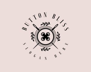 Sewing Button Needle logo design