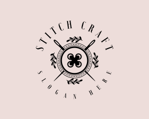 Sewing Button Needle logo design