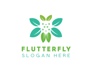 Natural Butterfly Leaf logo design