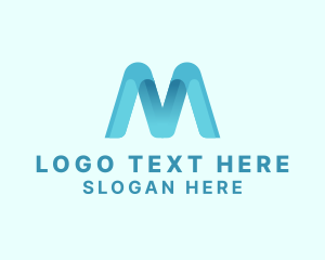 Modern Ribbon Business Letter M Logo