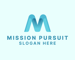 Modern Ribbon Business Letter M logo