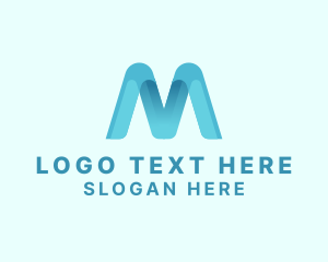 Modern Ribbon Business Letter M logo