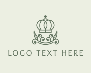 Green Wreath Crown logo design