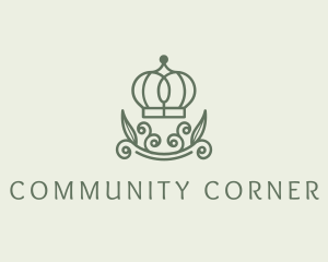 Green Wreath Crown logo design