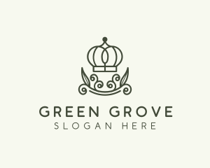 Green Wreath Crown logo design