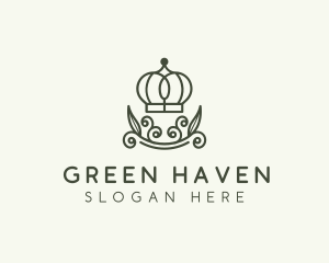 Green Wreath Crown logo design