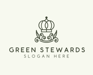 Green Wreath Crown logo design