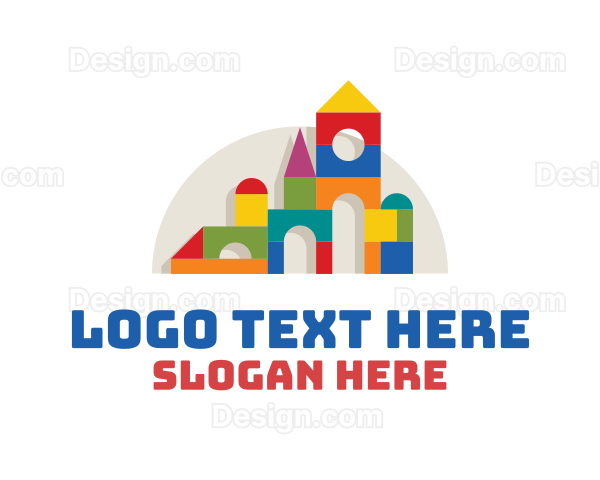 Colorful Wooden Toy Blocks Logo