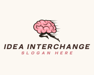 Fast Running Brain logo design