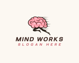 Fast Running Brain logo design