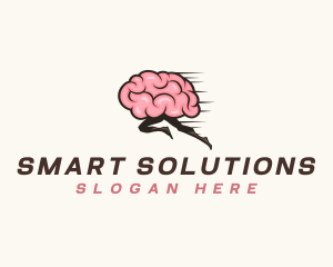 Fast Running Brain logo design