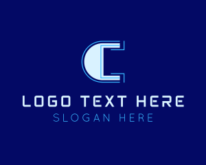 Digital Cyber Letter C logo